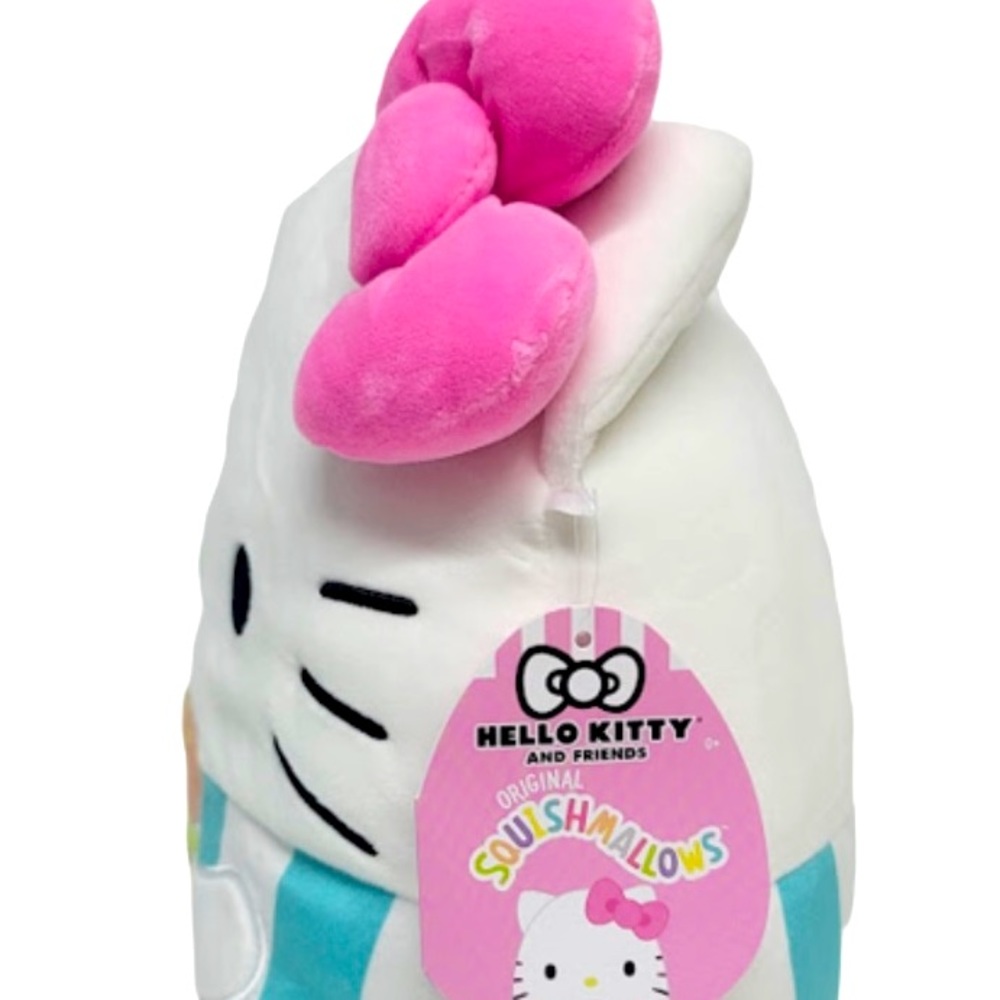NWT 8” Hello Kitty Hamburger Sanrio Collectible Plush Kellytoy Squishmallow - Picture 3 of 5